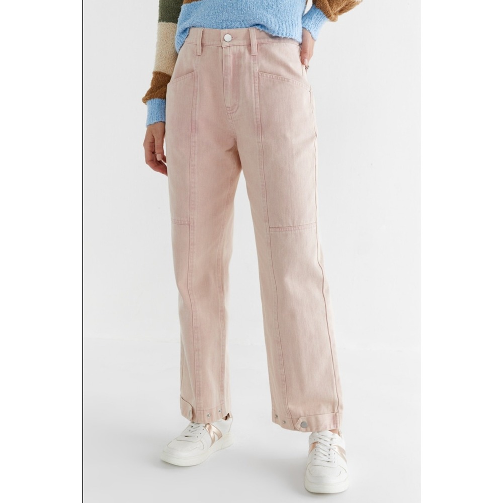 NEW Harper Heritage Abigail Ankle Tapered‎ Pants Size 28 Pink Utility Denim